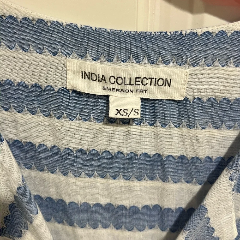Emerson Fry Blue and White Smocked Tiered Sundress - Picture 2 of 3